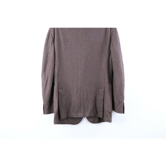 Phineas Cole 3 Button Silk Cashmere Double Vent Sport Coat Jacket Brown - Picture 10 of 10